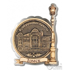 Магнит из бересты Томск-Музей деревянного зодчества Фонарь серебро